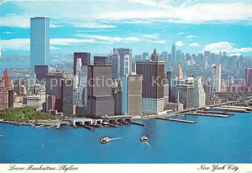 AK / Ansichtskarte New_York_City Lower Manhattan Skyline Air view New_York_City