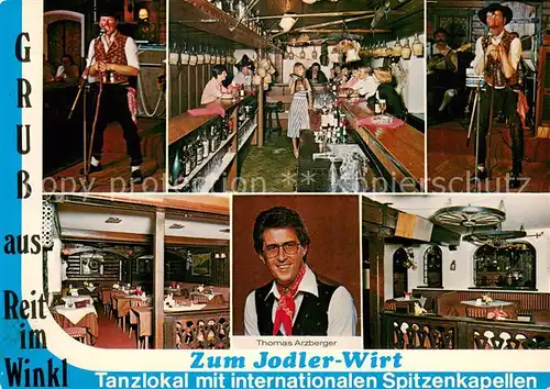 AK / Ansichtskarte Reit_Winkl Wein und Tanzlokal Zum Jodler Wirt Gastraeume Th Arzberger Reit_Winkl