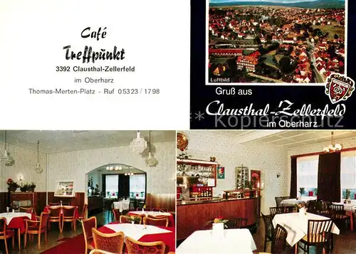 AK / Ansichtskarte Clausthal Zellerfeld Fliegeraufnahme Gaststube Theke Clausthal Zellerfeld