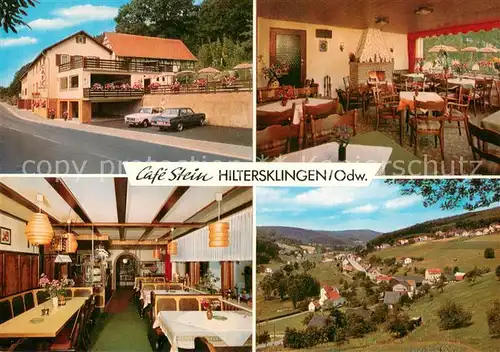 AK / Ansichtskarte Hiltersklingen Cafe Stein Gastraeume Panorama Hiltersklingen