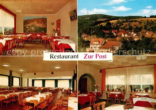 AK / Ansichtskarte Lauten Weschnitz Restaurant Zur Post Gastraeume Panorama Lauten Weschnitz