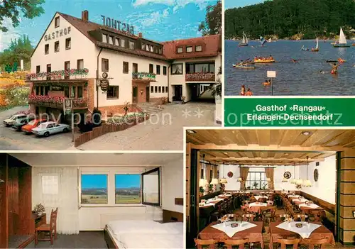 AK / Ansichtskarte Dechsendorf Hotel Gasthof Rangau Zimmer Gastraum Seepartie Dechsendorf