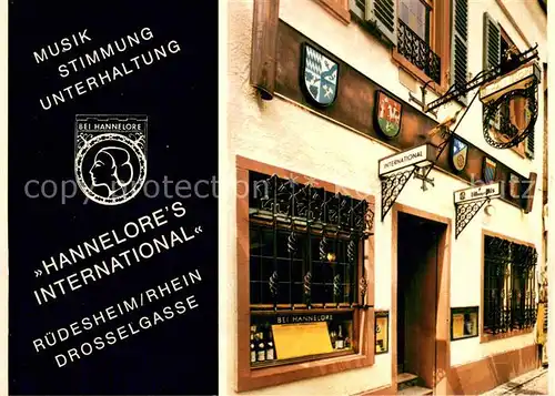 AK / Ansichtskarte Ruedesheim_am_Rhein Gaststaette Bei Hannelore Drosselgasse 