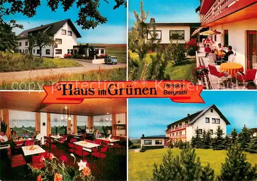 AK / Ansichtskarte Waldbrunn_Westerwald Haus im Gruenen Pension Bergrath Gaststube Terrasse Waldbrunn_Westerwald
