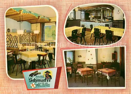 AK / Ansichtskarte Ober Mossau Bauerei Gaststaette Schmucker Gastraeume Bar Ober Mossau