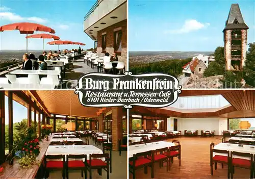AK / Ansichtskarte Nieder Beerbach Burg Frankenstein Terrasse Gastraeume Nieder Beerbach