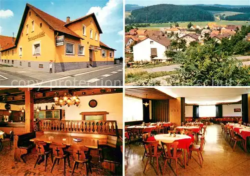 AK / Ansichtskarte Nieder Kainsbach Speisegaststaette Burg Schnellerts Gastraeume Panorama Nieder Kainsbach