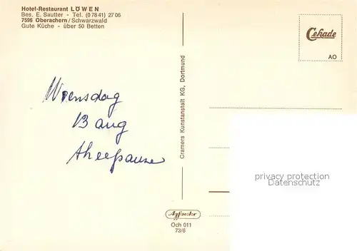 AK / Ansichtskarte Oberachern Hotel Restaurant Loewen Panorama Oberachern