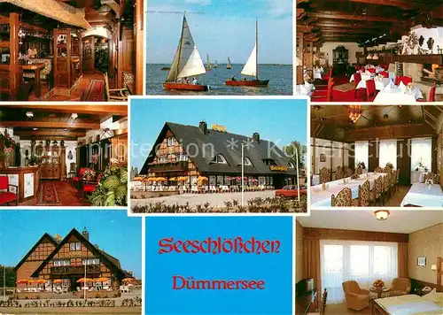AK / Ansichtskarte Lembruch Hotel Restaurant Seeschloesschen Gastraeume Zimmer Segelschiffe Lembruch