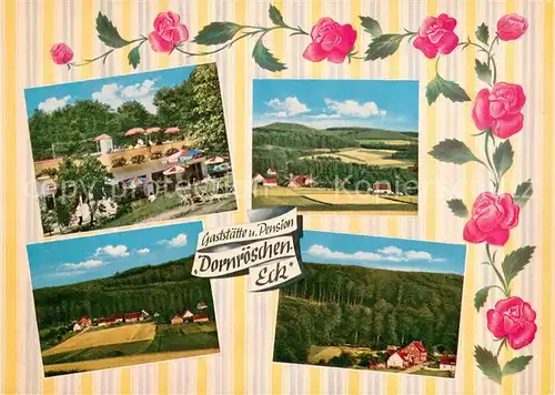 AK / Ansichtskarte Friedrichswald_Rinteln Waldgasthaus und Hotel Dornroeschen Eck Teilansichten Friedrichswald Rinteln
