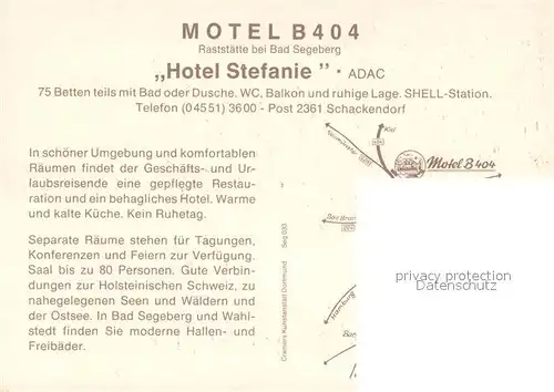 AK / Ansichtskarte Bad_Segeberg Motel B404 Gastraeume Bad_Segeberg