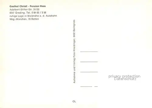 AK / Ansichtskarte Greding Gasthof Christl Gaststube Kirche Greding