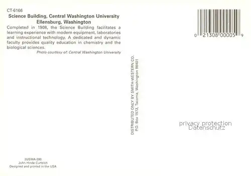 AK / Ansichtskarte Ellensburg Central Washington University Science Building 