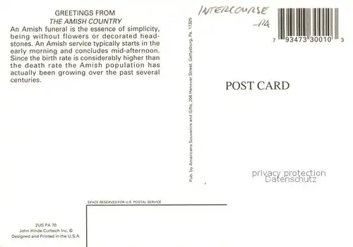 AK / Ansichtskarte Intercourse_PA Amish Country horse drawn carriages 