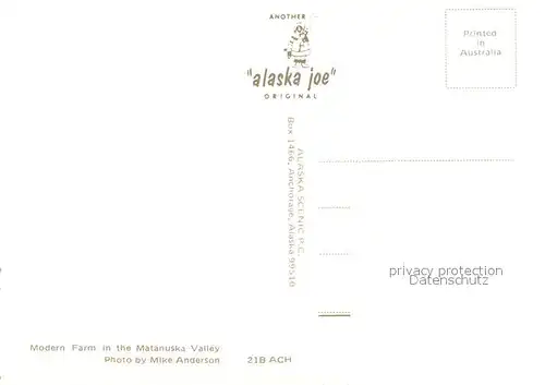 AK / Ansichtskarte Anchorage Modern Farm in the Matanuska Valley Mountains 
