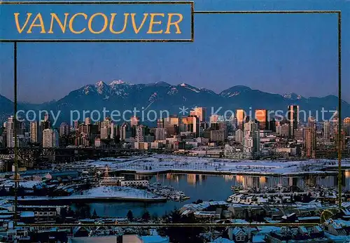 AK / Ansichtskarte Vancouver_BC_Canada City skyline at dusk as seen from false creek 