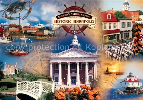 AK / Ansichtskarte Annapolis_Maryland Historic Annapolis Americas Sailing Capital Naval Academy 