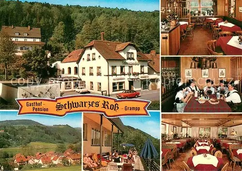 AK / Ansichtskarte Goldmuehl_Fichtelgebirge Gasthof Pension Schwarzes Ross Gastraeume Terrasse Panorama Goldmuehl Fichtelgebirge