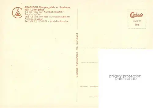 AK / Ansichtskarte Ludwigshof Fliegeraufnahme Camping am See mit Rasthaus Strand Ludwigshof