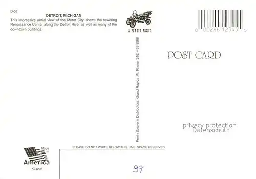 AK / Ansichtskarte Detroit_Michigan Aerial view of the Motor City 