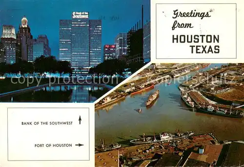 AK / Ansichtskarte Houston_Texas Bank of the Southwest Port of Houston Air view 