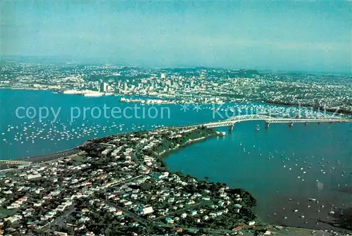 AK / Ansichtskarte Auckland City and Harbour Bridge Air view Auckland