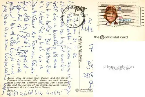 AK / Ansichtskarte Tucson Aerial view of Downtown Tucson andthe Santa Catalina Mountains Tucson