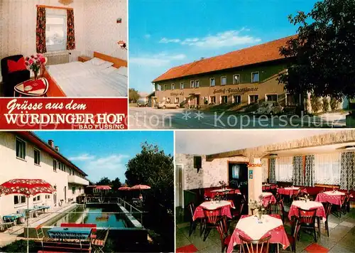 AK / Ansichtskarte Bad_Fuessing Wuerdinger Hof Gaestezimmer Pool Terrasse Gaststube Bad_Fuessing