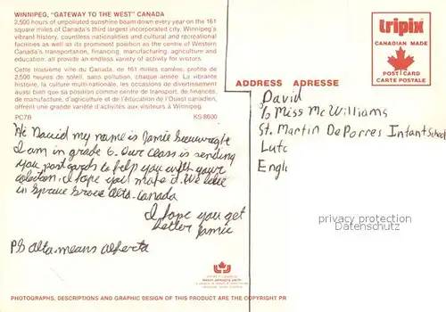 AK / Ansichtskarte Winnipeg Aerial view Winnipeg