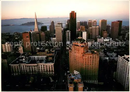 AK / Ansichtskarte San_Francisco_California Aerial view on Nob Hill Fairmont Hotel and the Mark Hopkins Hotel 