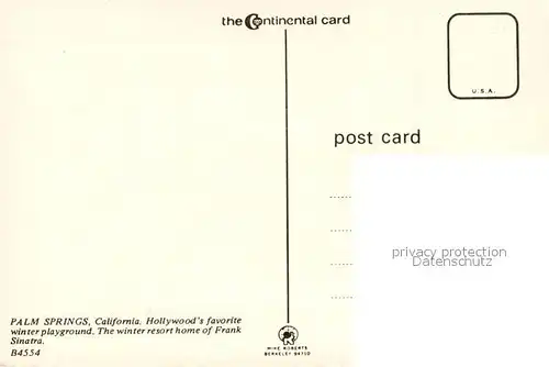 AK / Ansichtskarte Palm_Springs Aerial view Home of Frank Sinatra 