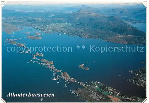 AK / Ansichtskarte Norwegen_Norge_Norway Fliegeraufnahme der Atlantikstrasse mit Insel Averoy 