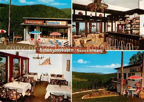 AK / Ansichtskarte Neuastenberg Restaurant Cafe Schanzenstuben Gastraeume Bar Terrasse Neuastenberg