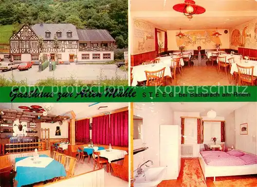 AK / Ansichtskarte Steeg_Bacharach Gasthaus zur Alten Muehle Gastraeume Zimmer Steeg Bacharach