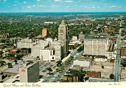 AK / Ansichtskarte Detroit_Michigan General Motors and Fisher Buildings aerial view 