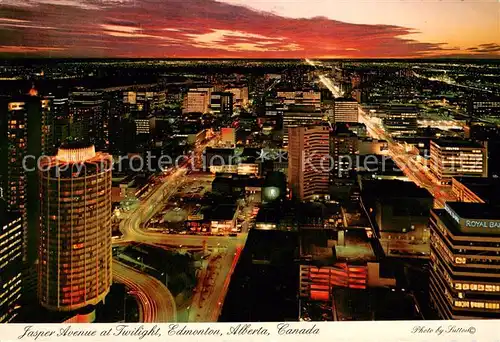 AK / Ansichtskarte Edmonton_Alberta Jasper Avenue at twilight Edmonton Alberta