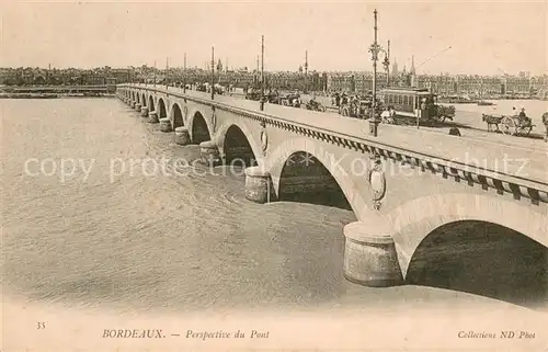 AK / Ansichtskarte Bordeaux_33 Perspective du pont sur la Garonne 