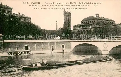 AK / Ansichtskarte Paris_75 Vue sur la Seine vers le Theatre du Chatelet 