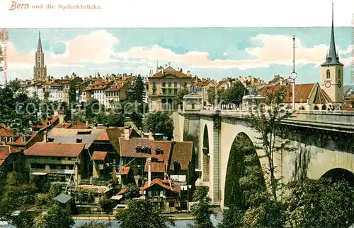 AK / Ansichtskarte Bern_BE Stadtbild mit Nydeckbruecke Bern_BE