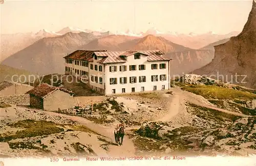 AK / Ansichtskarte Gemmi_VS Berghotel Wildstrubel und die Alpen 