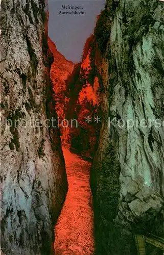 AK / Ansichtskarte Meiringen_BE Aareschlucht Photochromie Meiringen BE