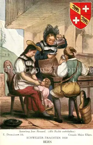 AK / Ansichtskarte Bern_BE Schweizer Trachten 1830 Wappen Kuenstlerausgabe Serie A No. 8 Bern_BE