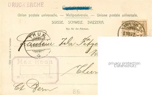 AK / Ansichtskarte Thun_BE Ortsansicht mit Kirche Thunersee Alpen Thun_BE