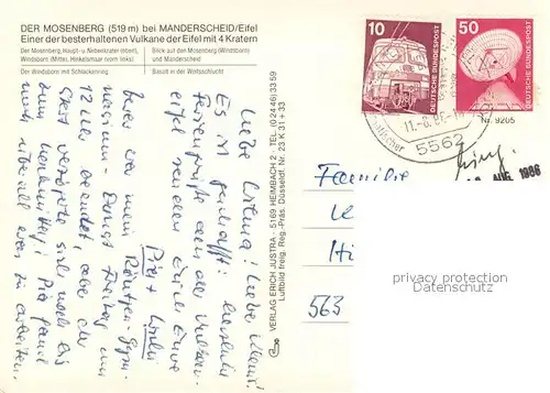 AK / Ansichtskarte Manderscheid_Eifel Der Mosenberg Vulkan Windborn Henkelsmaar und Manderscheid Schlackenring Basalt an der Wolfsschlucht Manderscheid Eifel