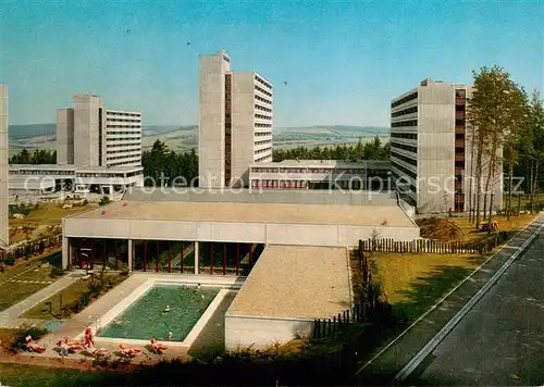 AK / Ansichtskarte Bad_Neustadt Rhoen Klinikum Freibad Bad_Neustadt