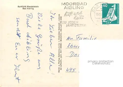 AK / Ansichtskarte Bad_Aibling Kurklinik Wendelstein Fliegeraufnahme Bad_Aibling