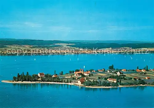AK / Ansichtskarte Insel_Reichenau_Bodensee Fliegeraufnahme mit Niederzell 
