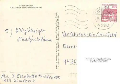 AK / Ansichtskarte Langewiese Fliegeraufnahme Langewiese