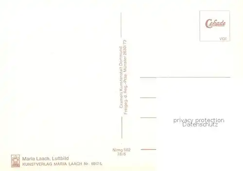 AK / Ansichtskarte Maria_Laach__Kloster Fliegeraufnahme 