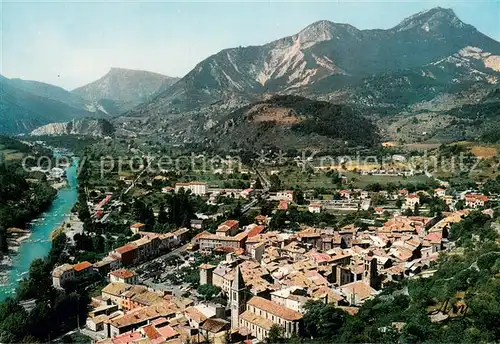 AK / Ansichtskarte Castellane Vue generale aerienne et vallee du Verdon Castellane